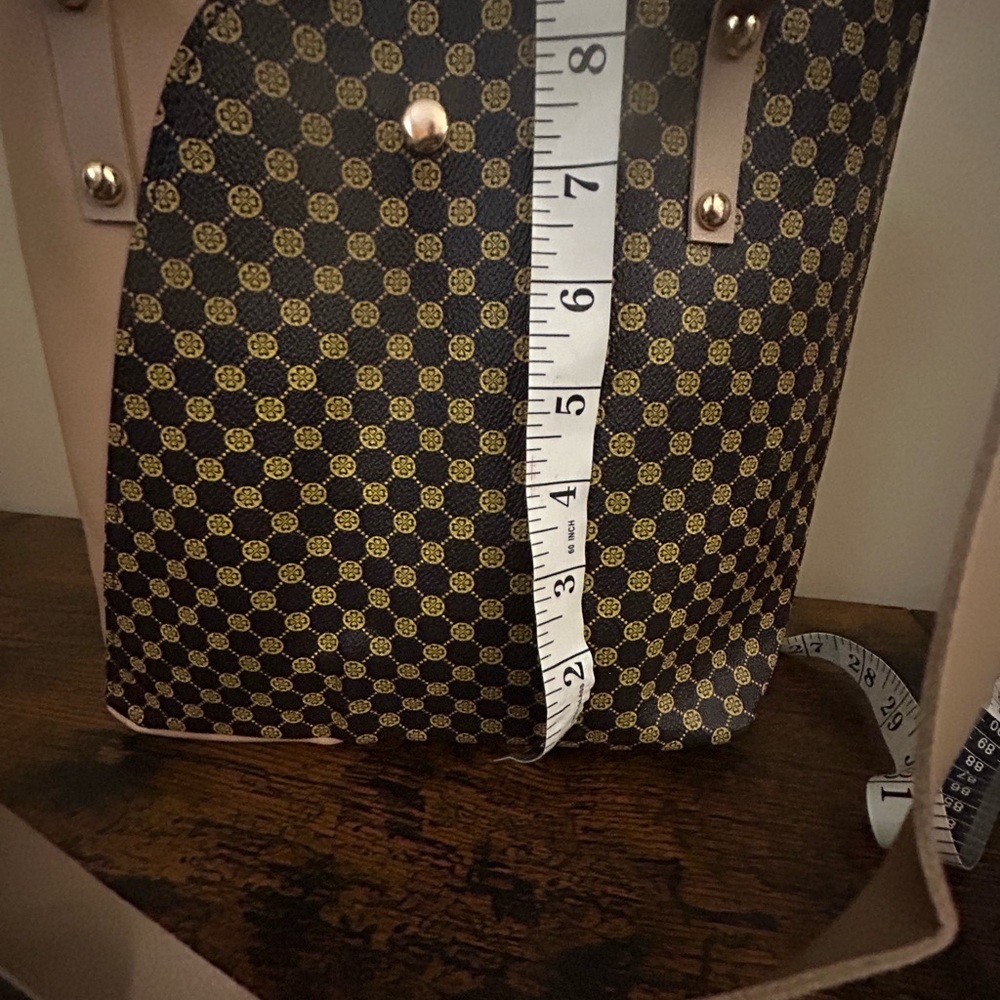 Brown patterned women’s tote - Picture 4 of 4